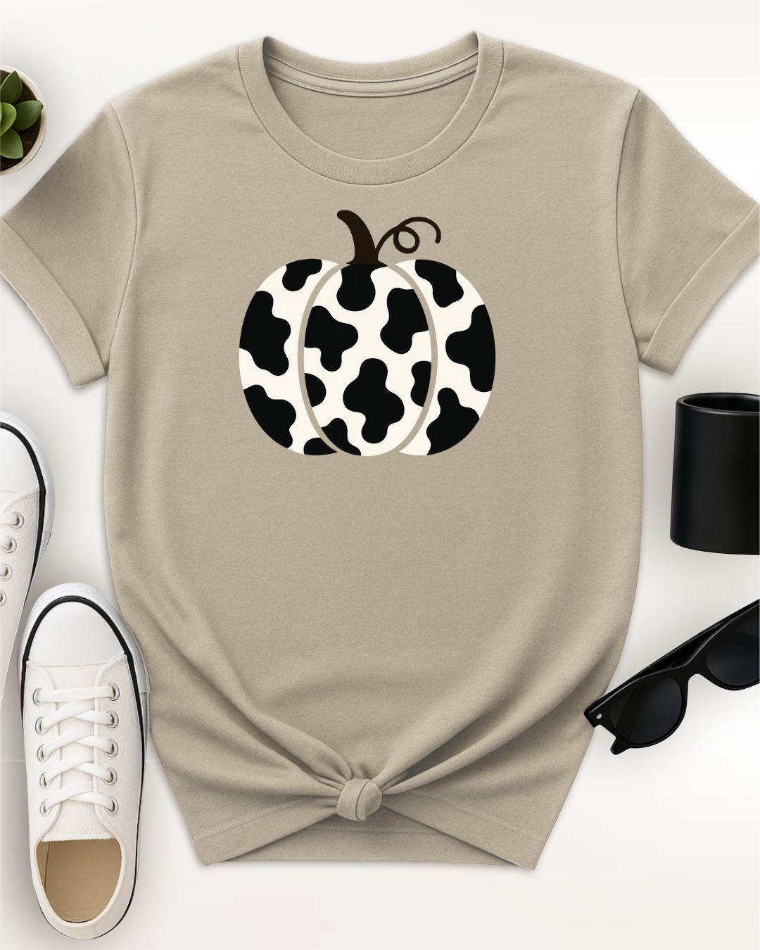 Cow Print Pumpkin Tee