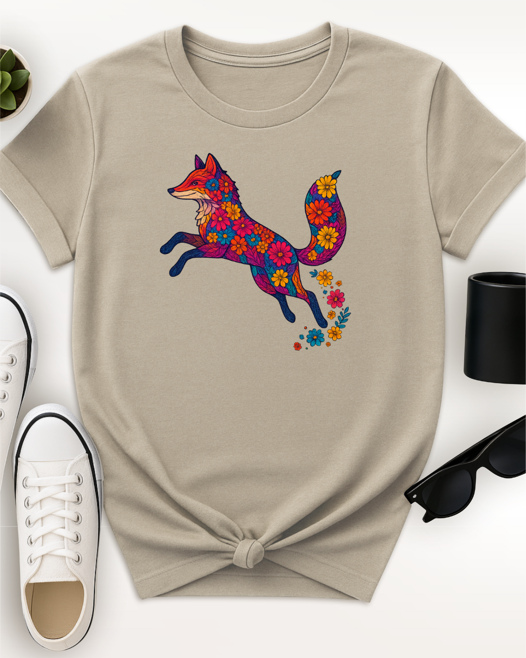 Leaping Floral Fox