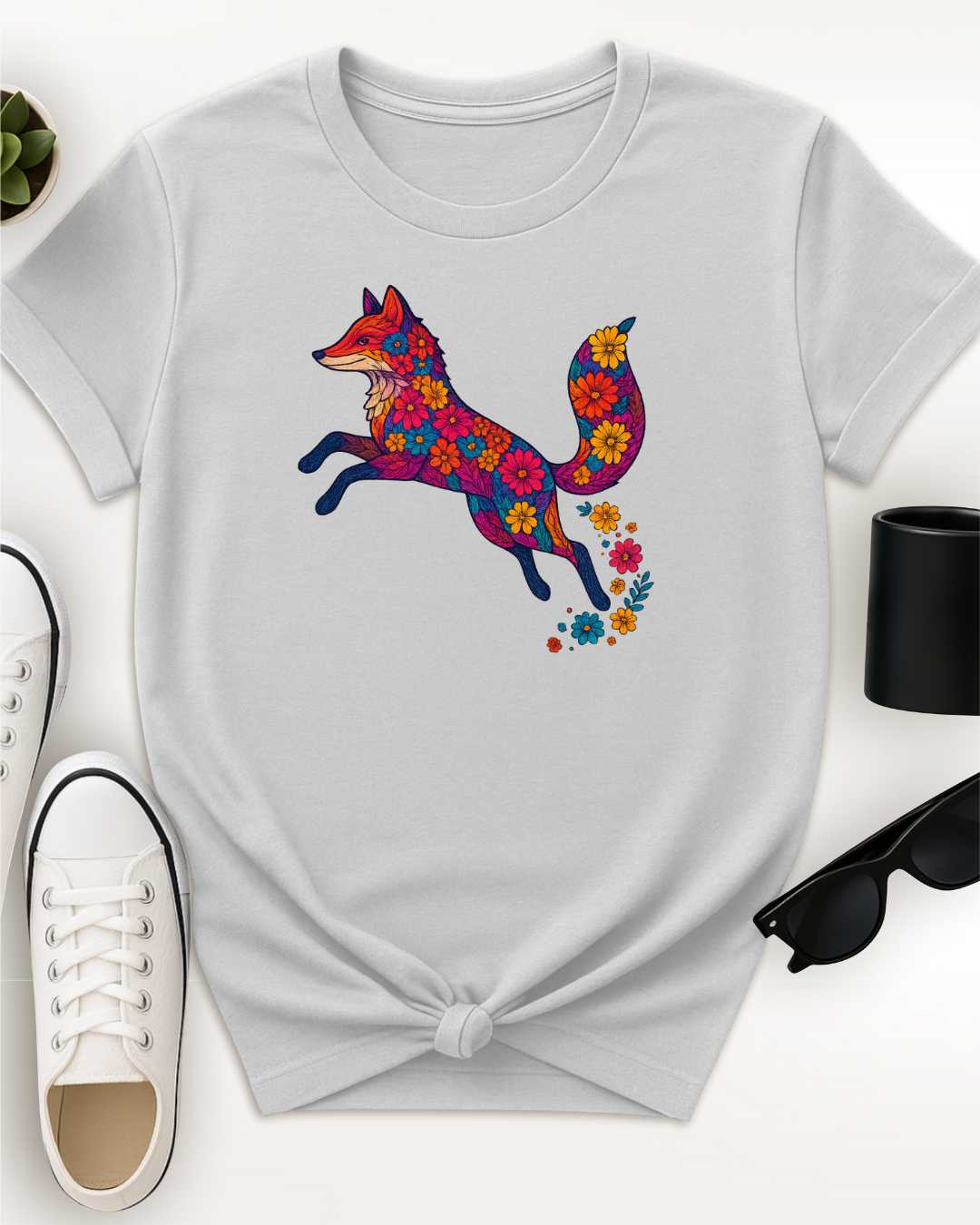 Leaping Floral Fox