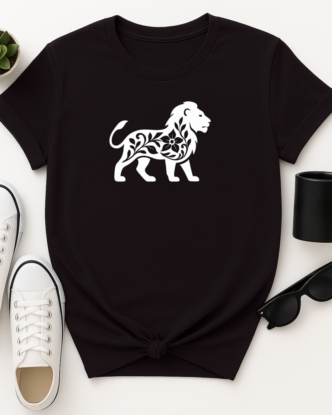 Silhouette Floral Lion