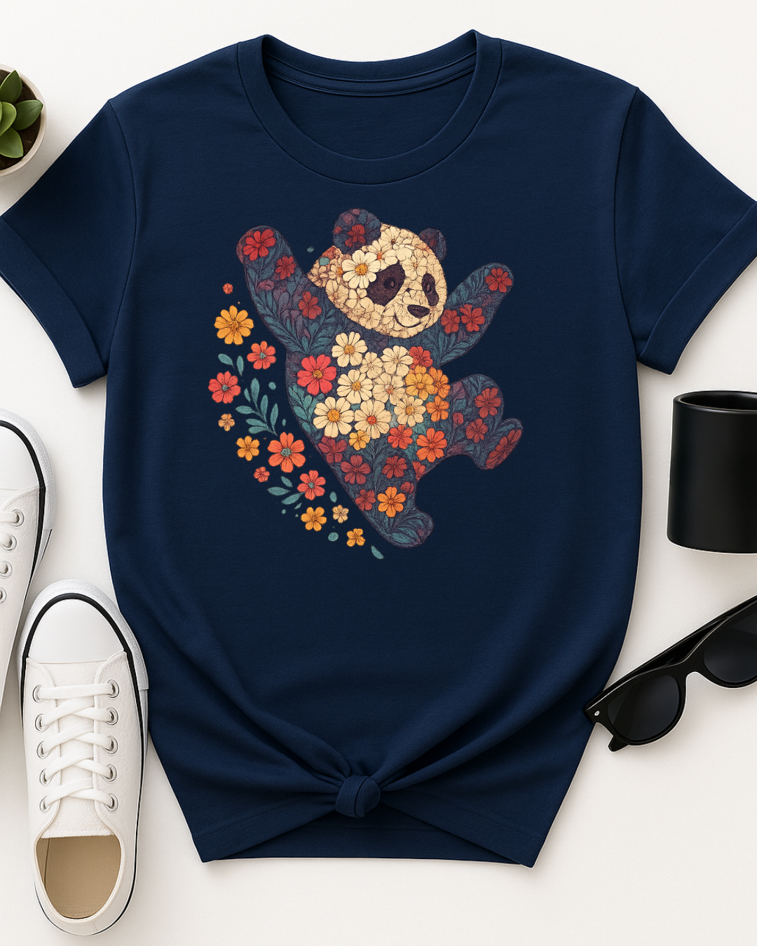 Leaping Floral Panda