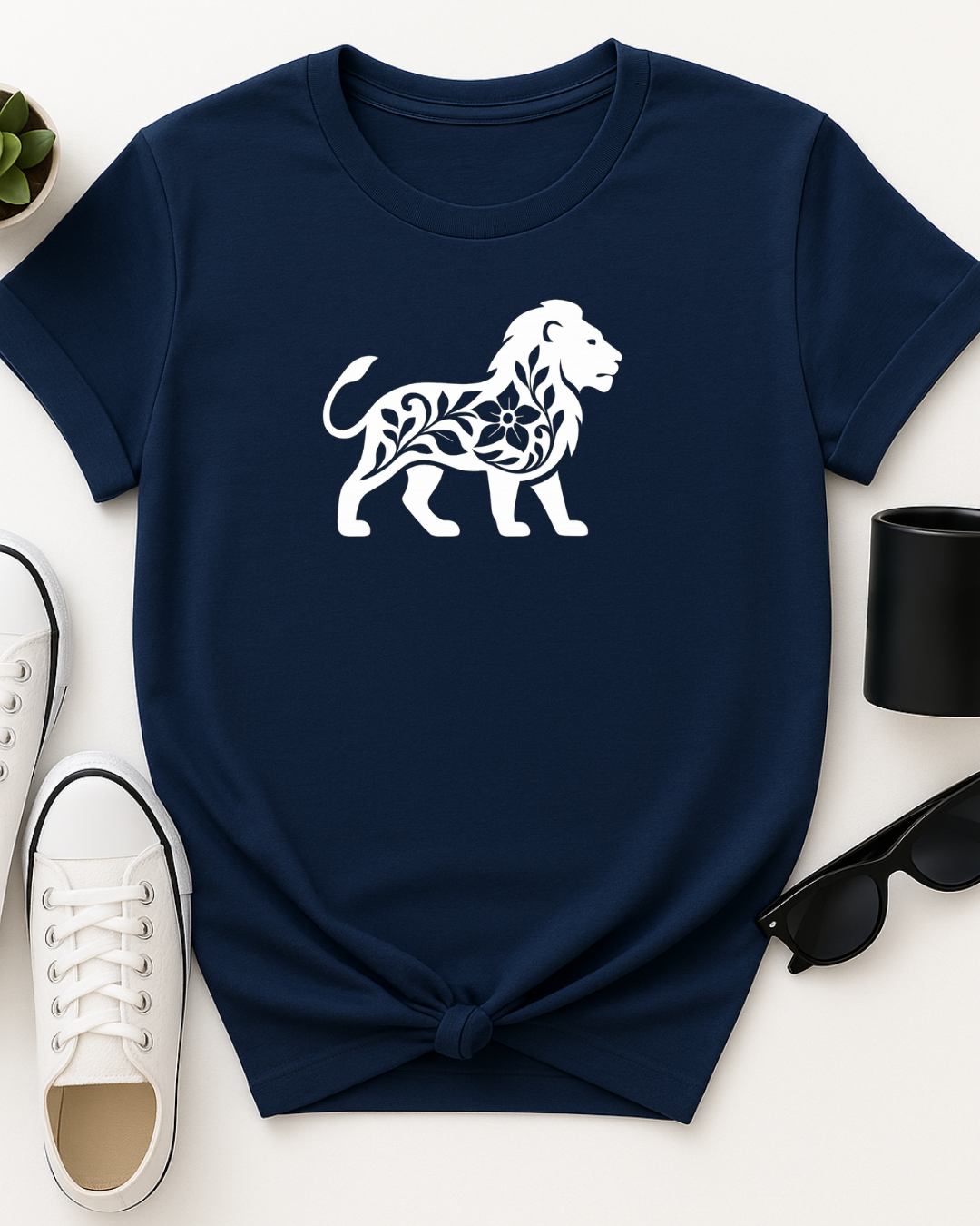 Silhouette Floral Lion