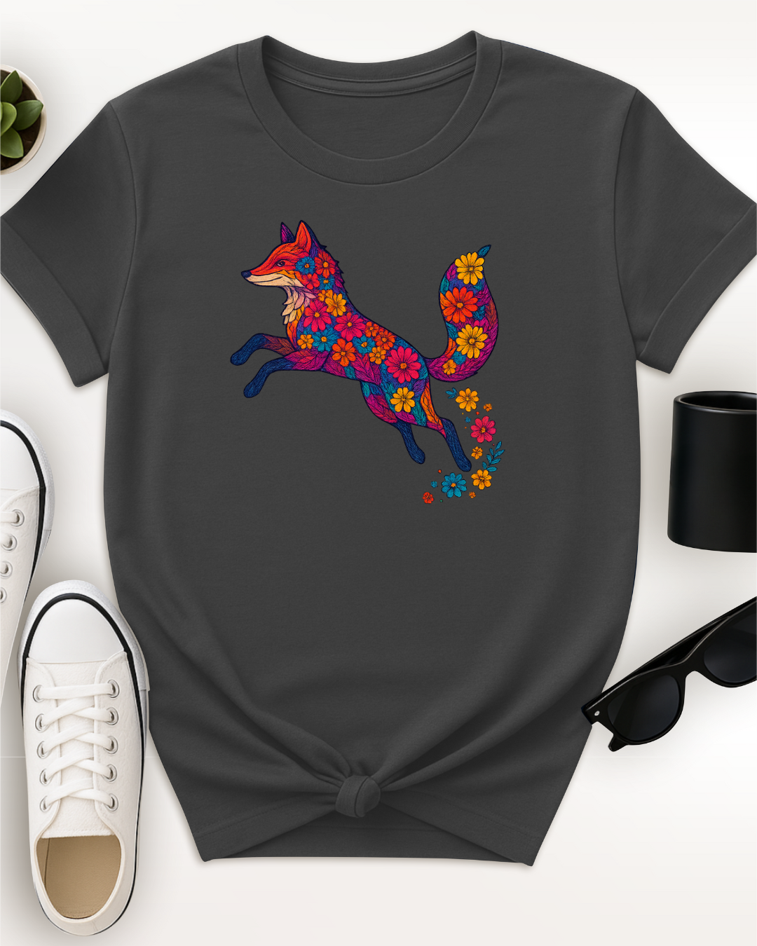 Leaping Floral Fox