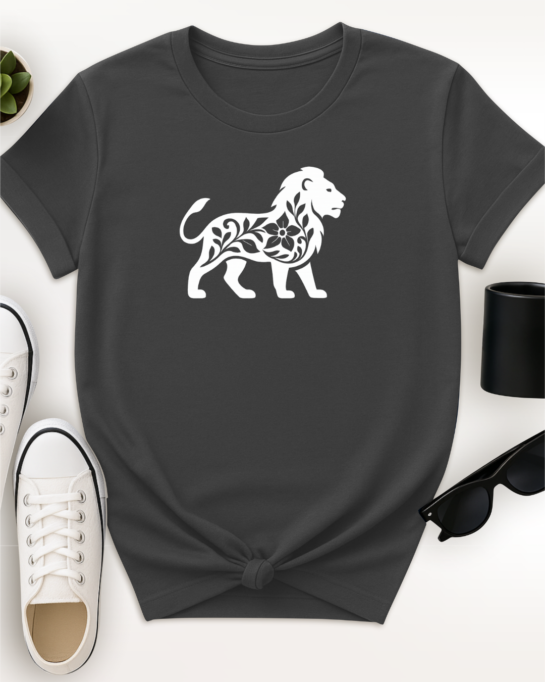Silhouette Floral Lion