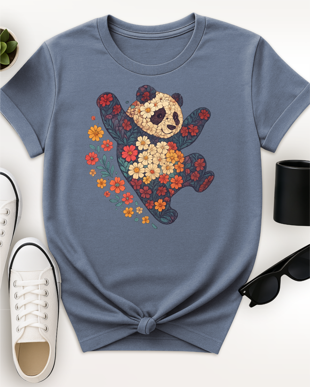 Leaping Floral Panda