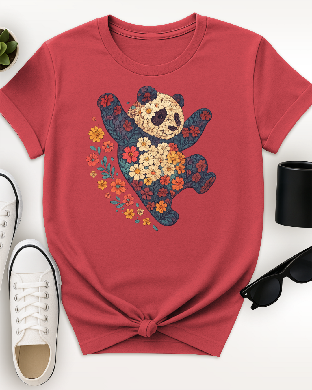Leaping Floral Panda