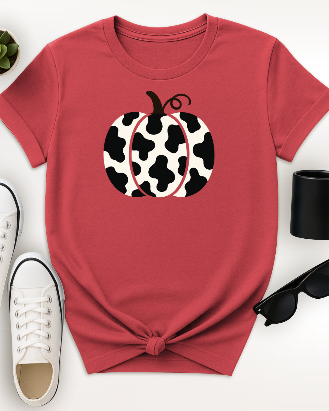 Cow Print Pumpkin Tee