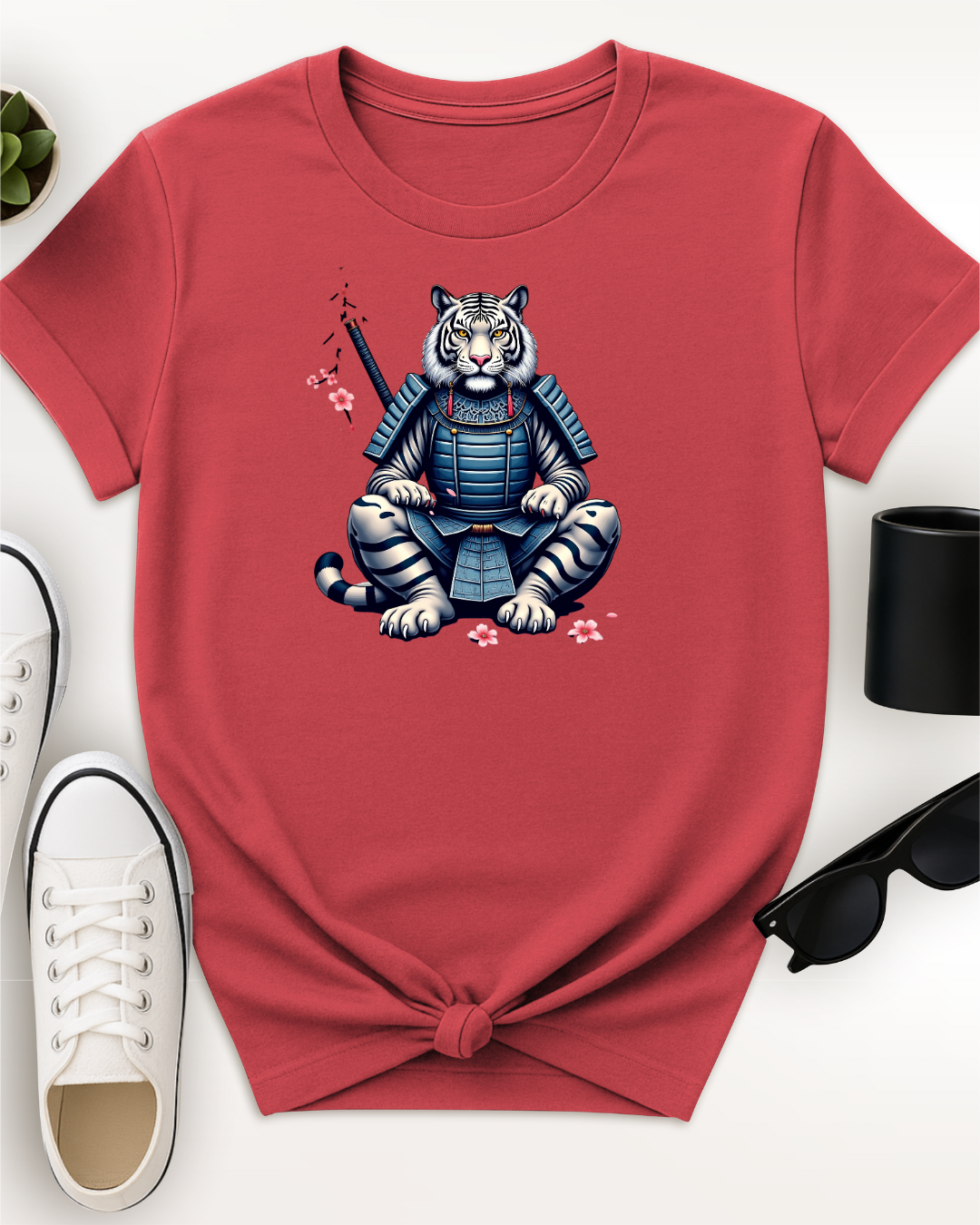Samurai White Tiger Unisex T-Shirt