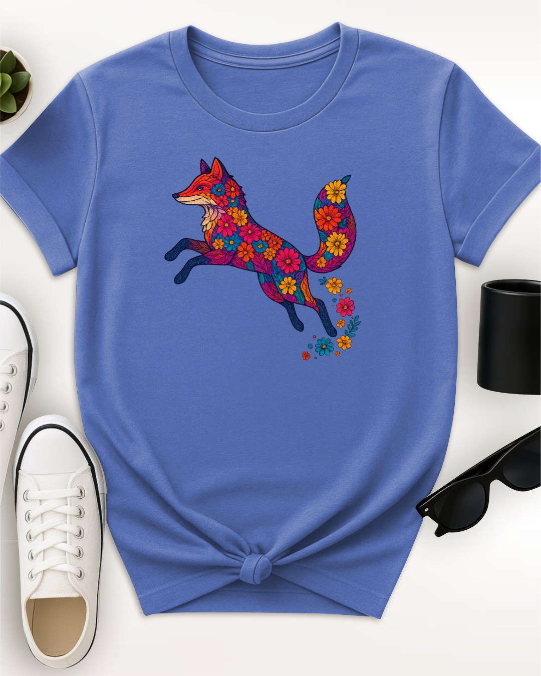 Leaping Floral Fox