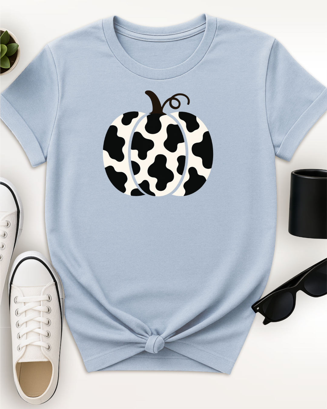 Cow Print Pumpkin Tee