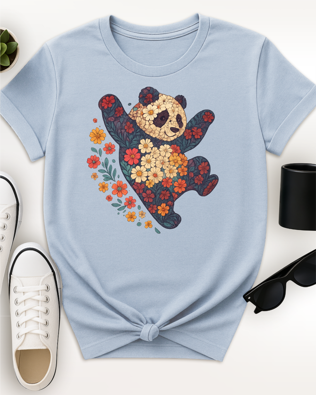 Leaping Floral Panda