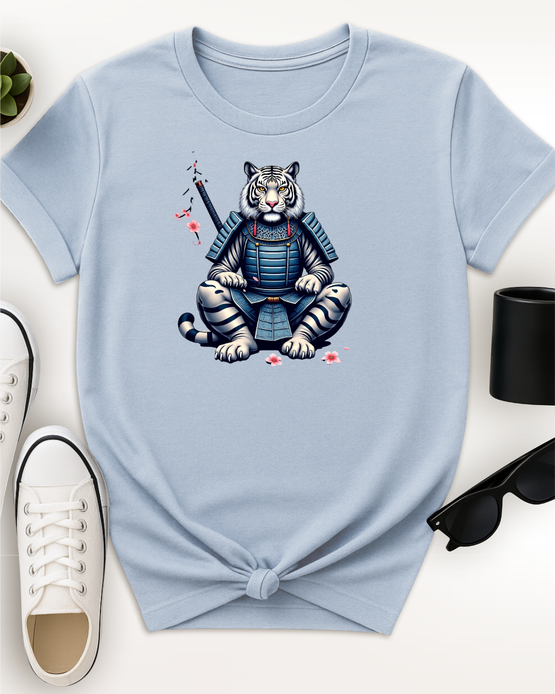 Samurai White Tiger Unisex T-Shirt