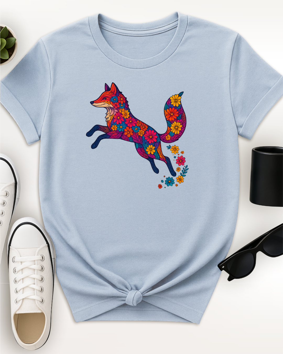 Leaping Floral Fox