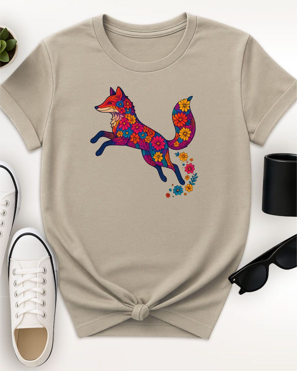 Leaping Floral Fox