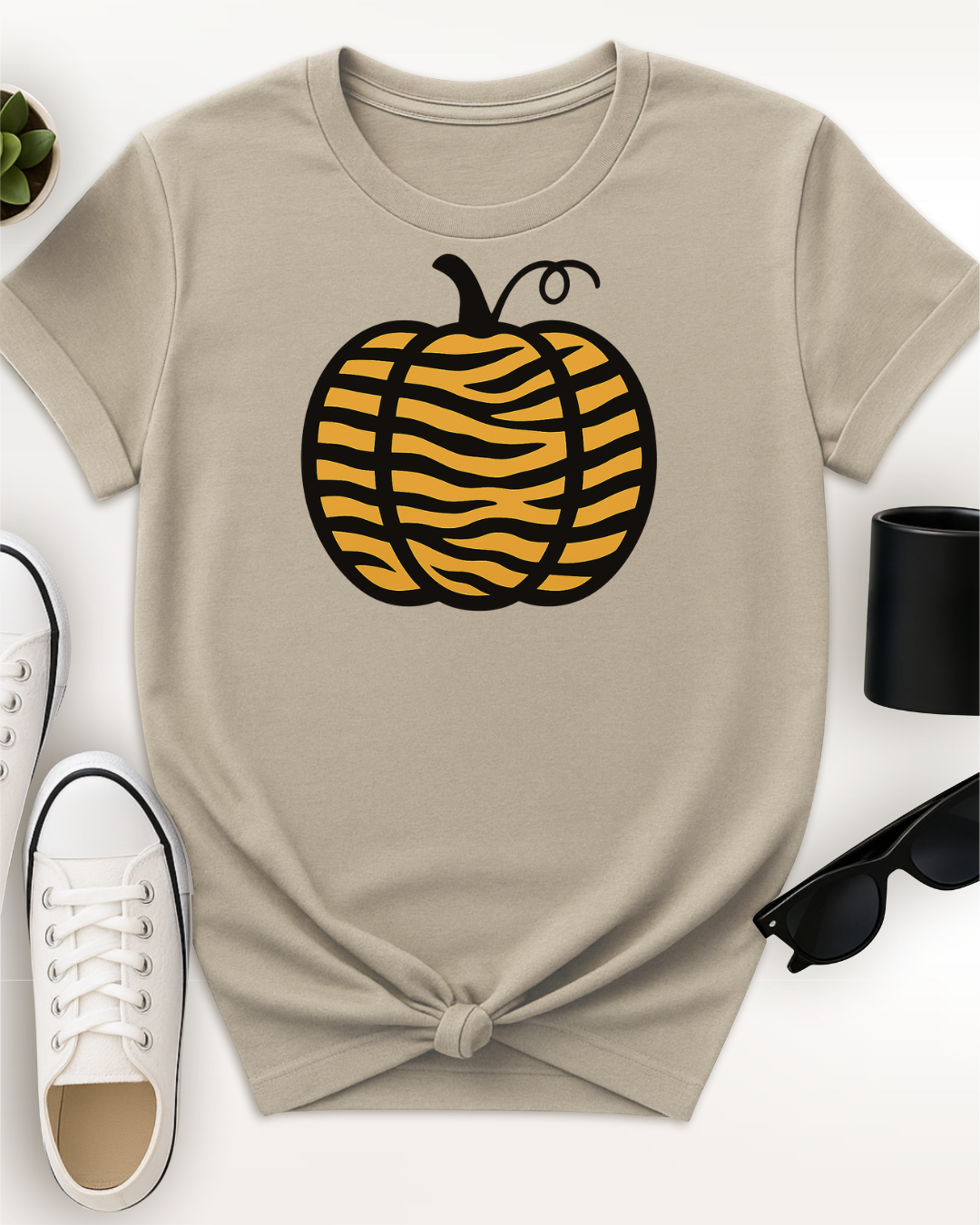 Tiger Print Pumpkin Tee