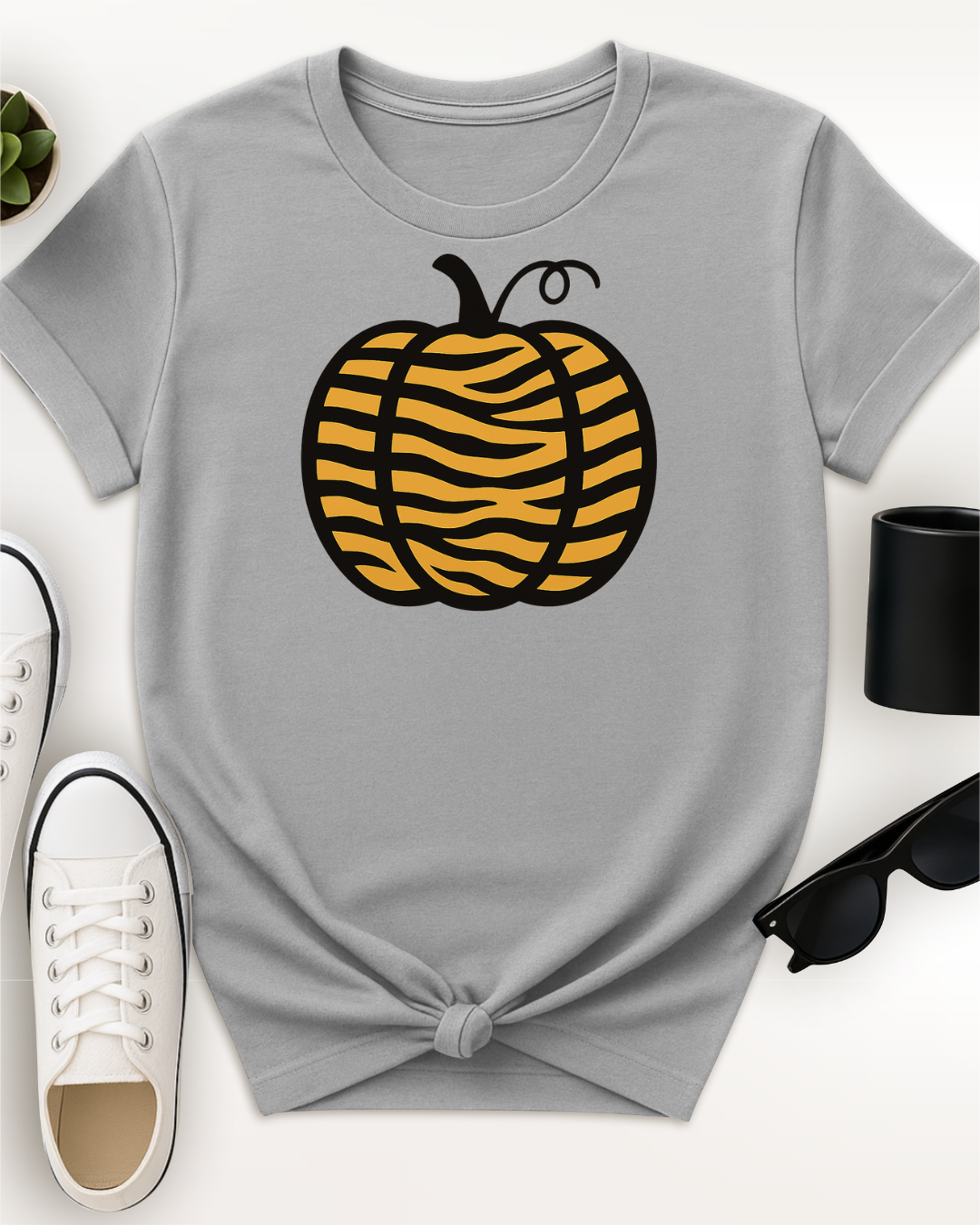 Tiger Print Pumpkin Tee
