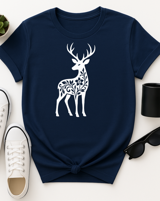 Silhouette Floral Deer