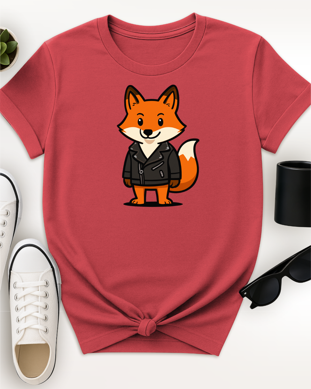 Cool Fox Leather Jacket Tee