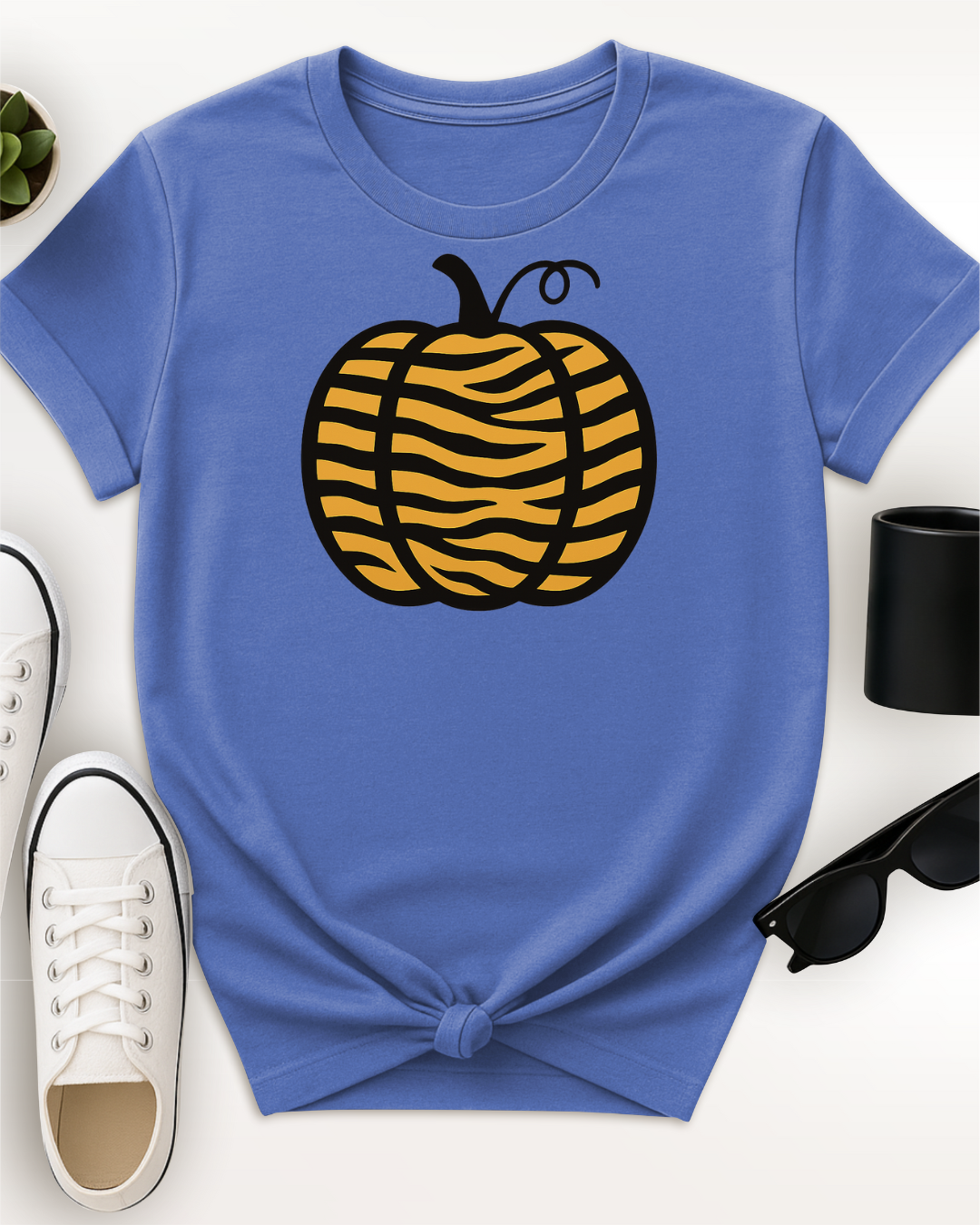 Tiger Print Pumpkin Tee
