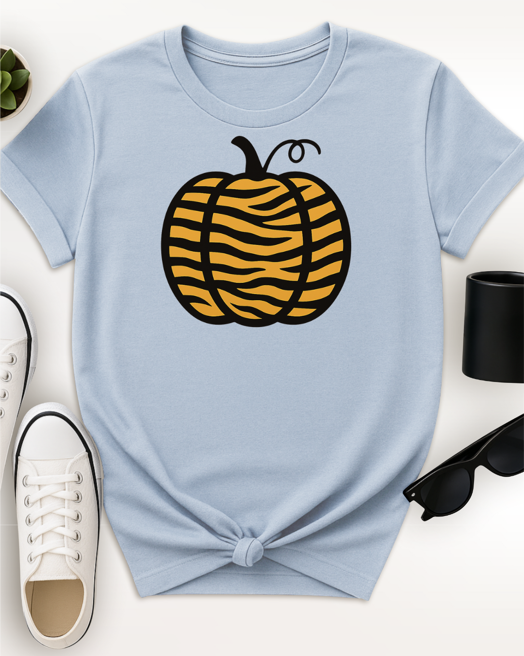 Tiger Print Pumpkin Tee
