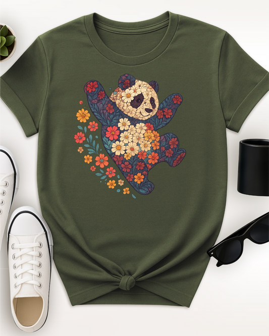 Leaping Floral Panda