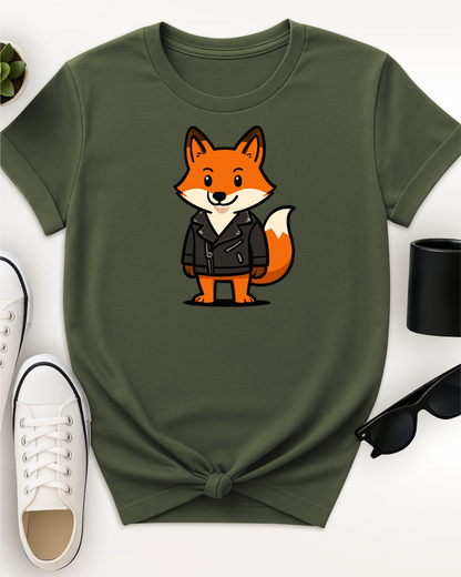 Cool Fox Leather Jacket Tee