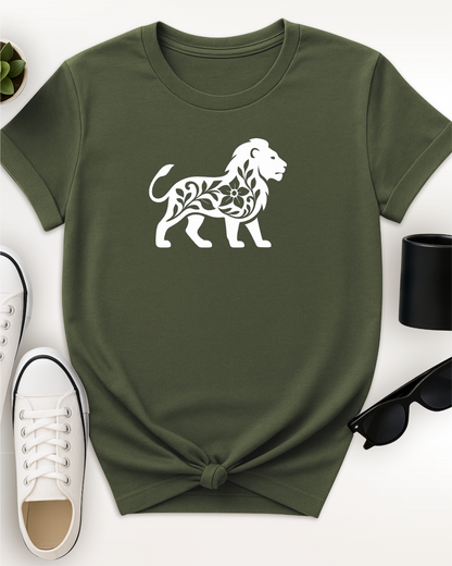 Silhouette Floral Lion
